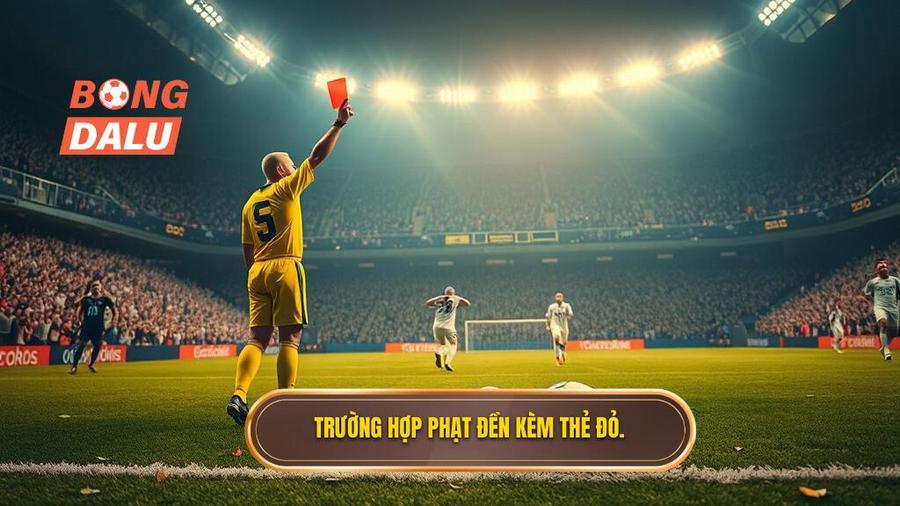 1. Trường hợp phạt đền kèm thẻ đỏ.