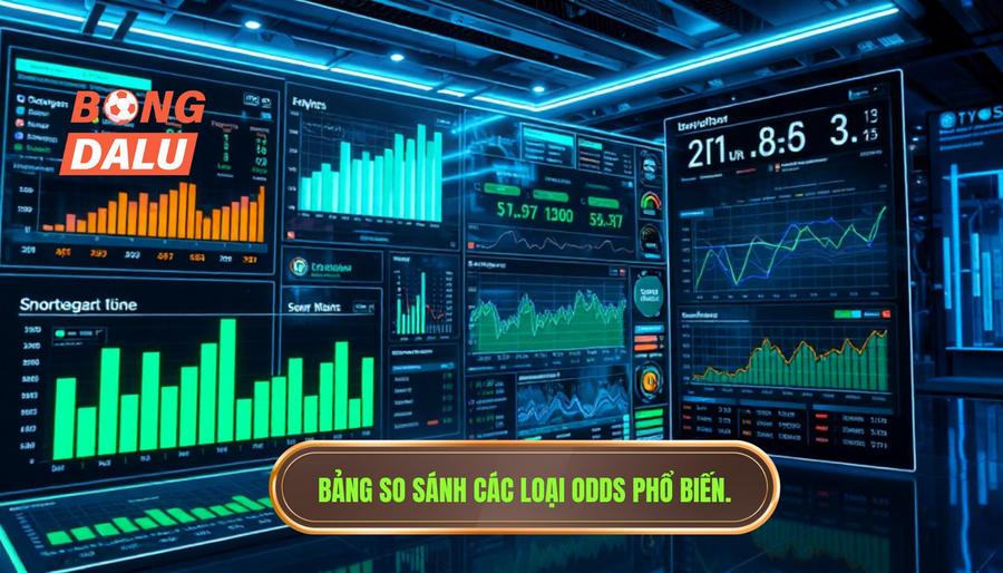 Bảng so sánh các loại Odds phổ biến đêm nay